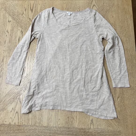 J. Jill Purejill Long Sleeve Top Tan Medium - Picture 1 of 9